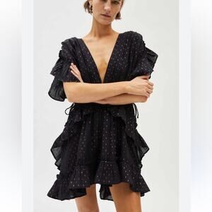 Maria Cher Mariacher Gleam Mini Dress Black Sz L